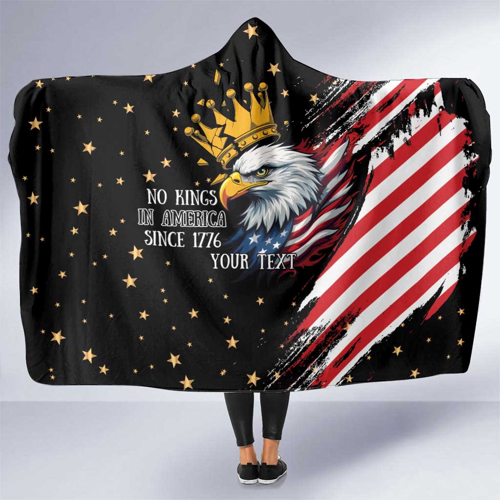 No Kings In America Since 1776 Hooded Blanket We The People USA Flag - Wonder Print Shop