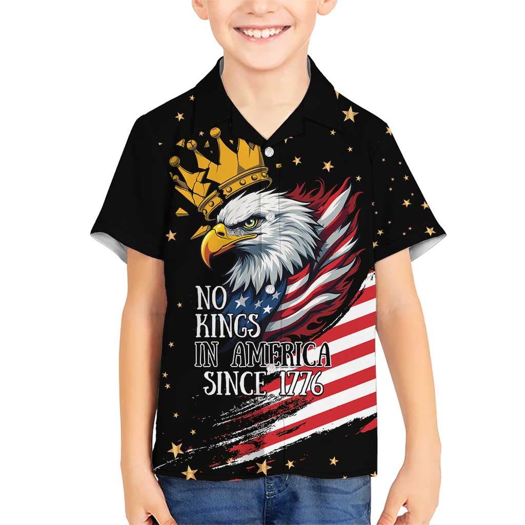 No Kings In America Since 1776 Kid Hawaiian Shirt We The People USA Flag - Wonder Print Shop