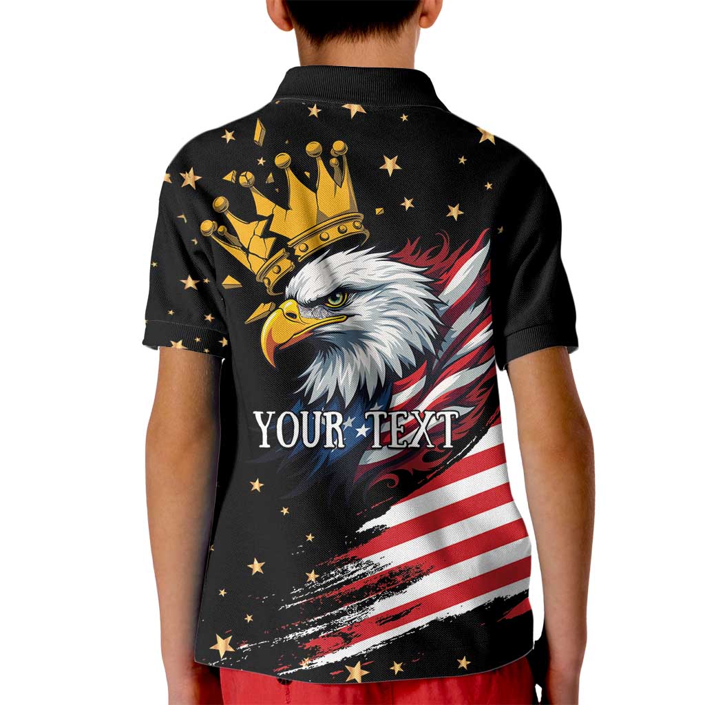 No Kings In America Since 1776 Kid Polo Shirt We The People USA Flag - Wonder Print Shop