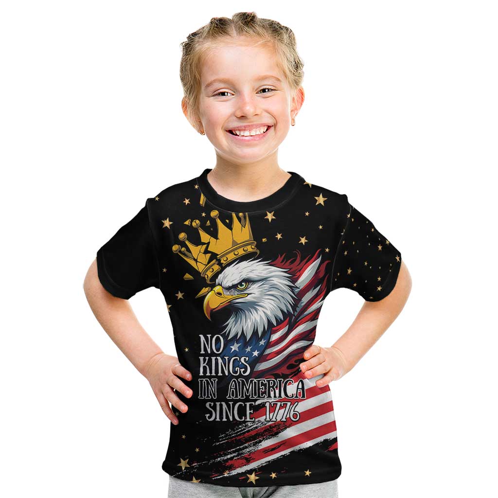 No Kings In America Since 1776 Kid T Shirt We The People USA Flag - Wonder Print Shop