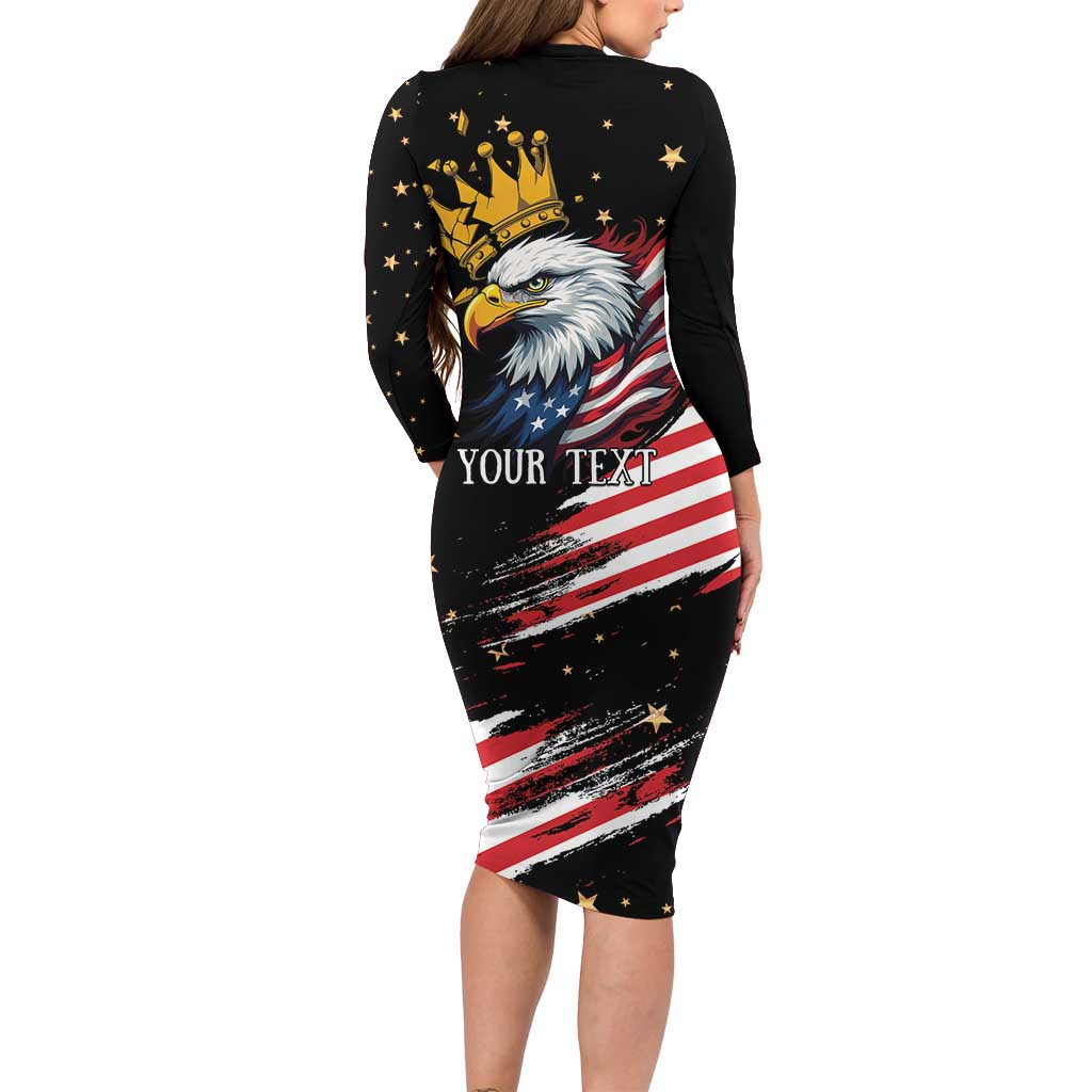 No Kings In America Since 1776 Long Sleeve Bodycon Dress We The People USA Flag - Wonder Print Shop