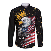 No Kings In America Since 1776 Long Sleeve Button Shirt We The People USA Flag - Wonder Print Shop