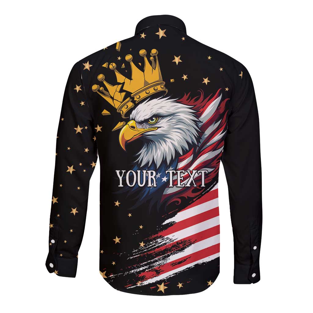 No Kings In America Since 1776 Long Sleeve Button Shirt We The People USA Flag - Wonder Print Shop