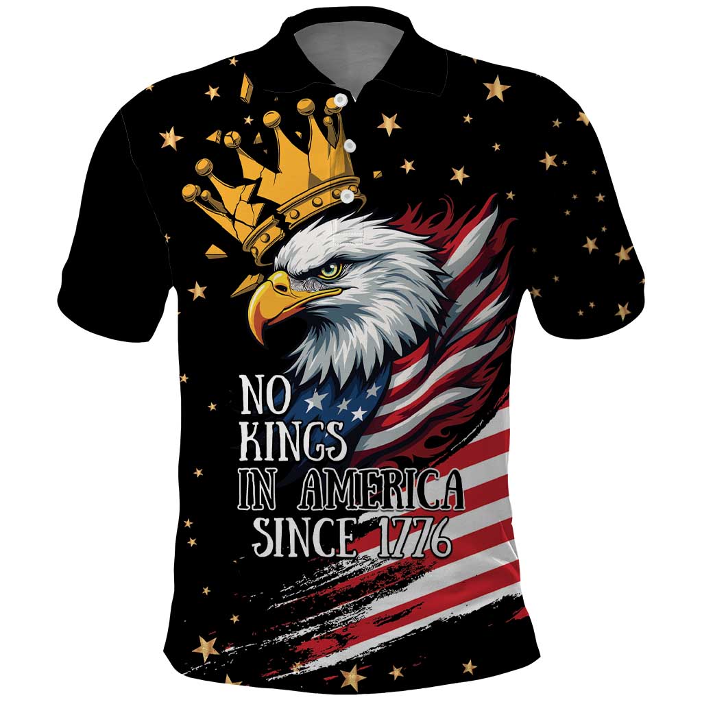 No Kings In America Since 1776 Polo Shirt We The People USA Flag - Wonder Print Shop