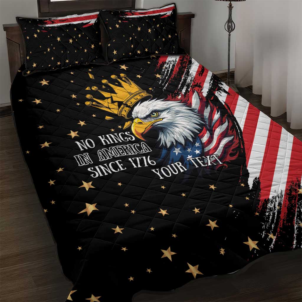 No Kings In America Since 1776 Quilt Bed Set We The People USA Flag - Wonder Print Shop