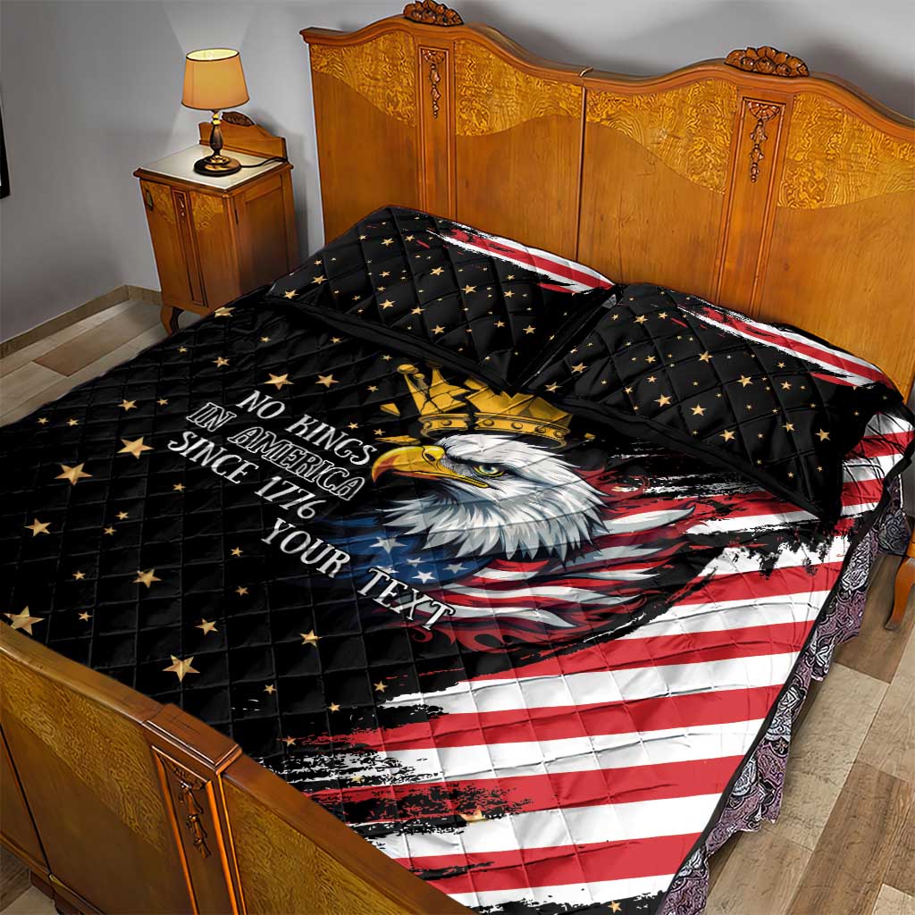 No Kings In America Since 1776 Quilt Bed Set We The People USA Flag - Wonder Print Shop