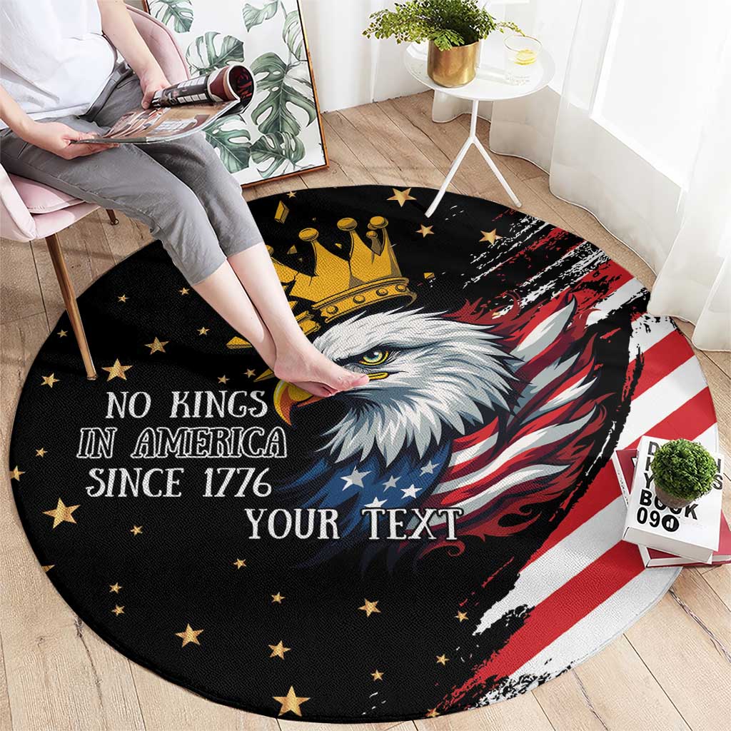 No Kings In America Since 1776 Round Carpet We The People USA Flag - Wonder Print Shop