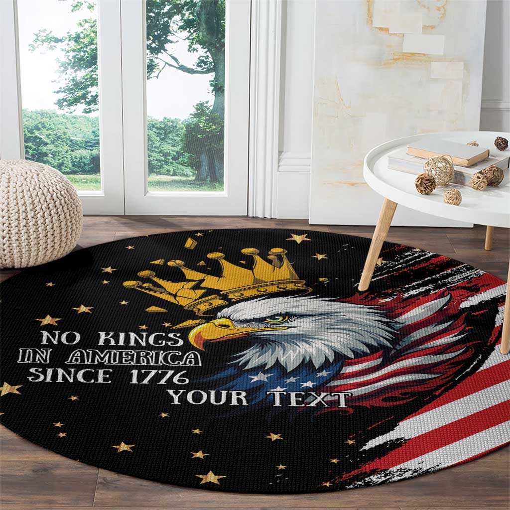 No Kings In America Since 1776 Round Carpet We The People USA Flag - Wonder Print Shop