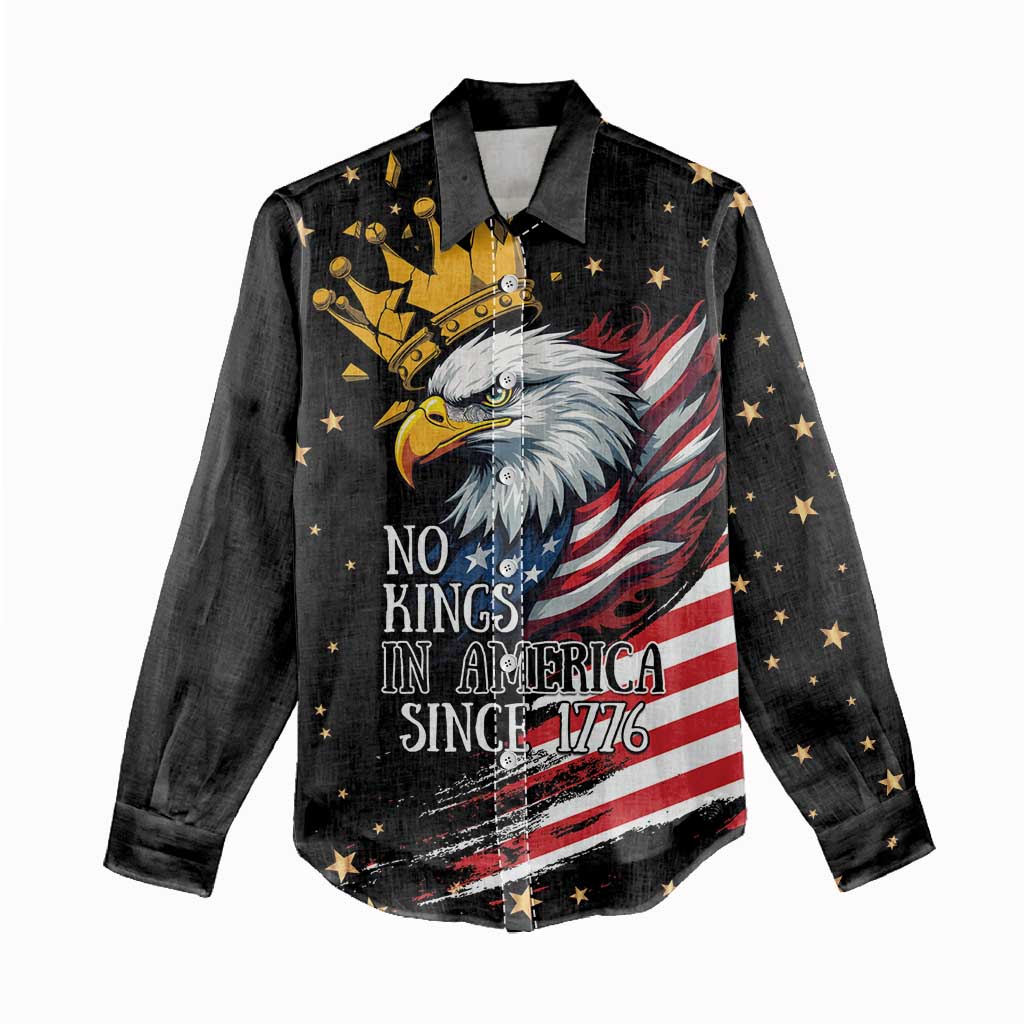 No Kings In America Since 1776 Women Casual Shirt We The People USA Flag - Wonder Print Shop