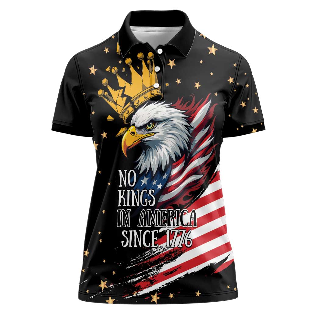 No Kings In America Since 1776 Women Polo Shirt We The People USA Flag - Wonder Print Shop