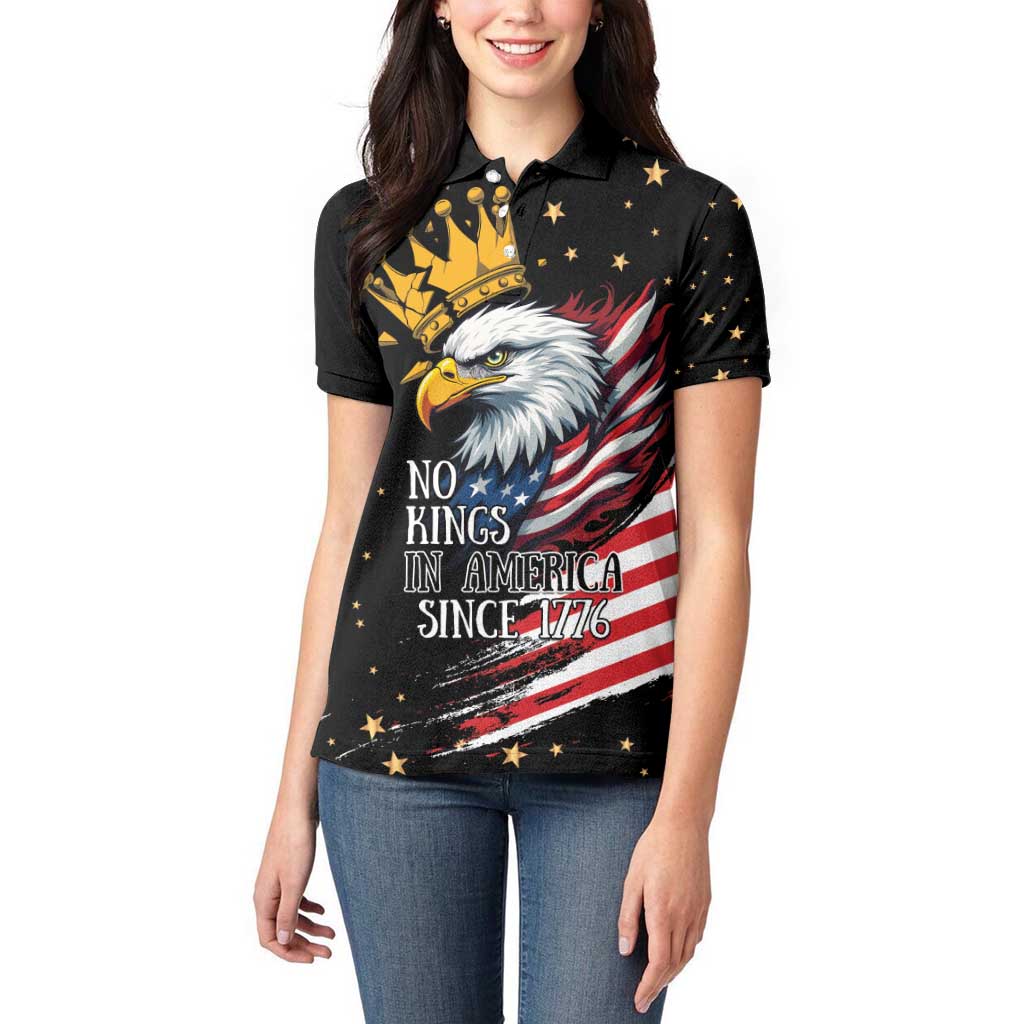 No Kings In America Since 1776 Women Polo Shirt We The People USA Flag - Wonder Print Shop