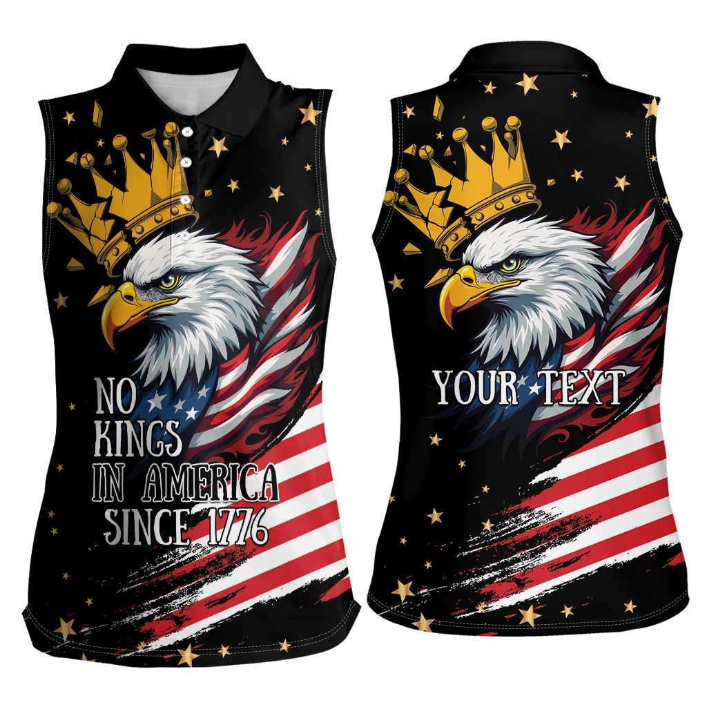 No Kings In America Since 1776 Women Sleeveless Polo Shirt We The People USA Flag - Wonder Print Shop