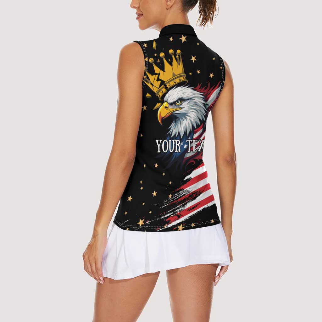 No Kings In America Since 1776 Women Sleeveless Polo Shirt We The People USA Flag - Wonder Print Shop