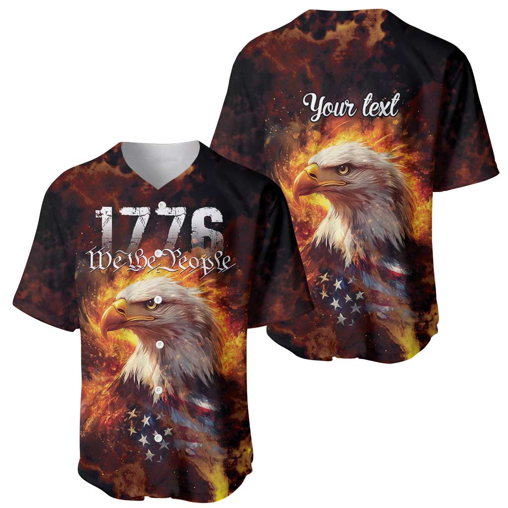 We The People Since 1776 Baseball Jersey USA Flag Flame Eagle - Wonder Print Shop