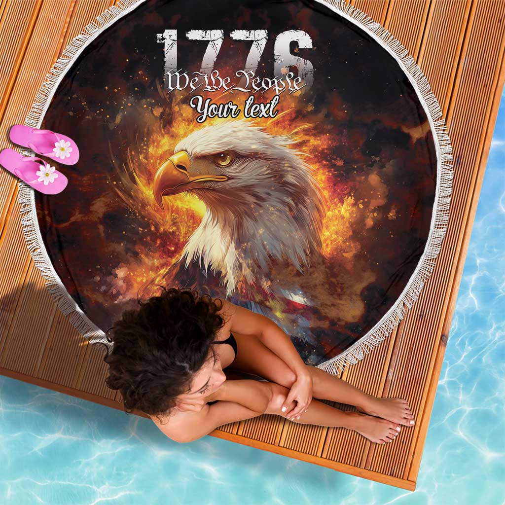 We The People Since 1776 Beach Blanket USA Flag Flame Eagle - Wonder Print Shop