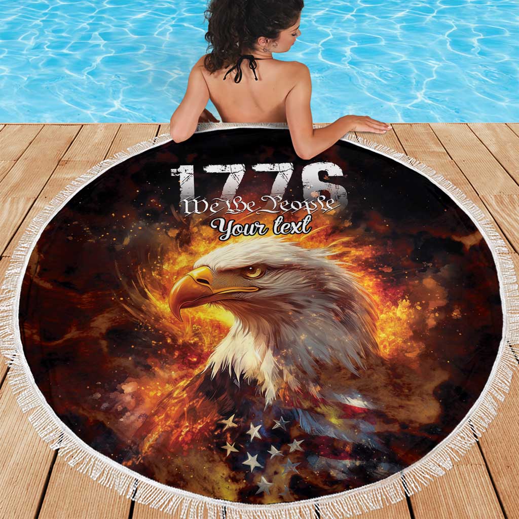 We The People Since 1776 Beach Blanket USA Flag Flame Eagle - Wonder Print Shop