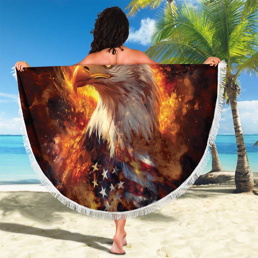 We The People Since 1776 Beach Blanket USA Flag Flame Eagle - Wonder Print Shop