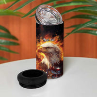 We The People Since 1776 4 in 1 Can Cooler Tumbler USA Flag Flame Eagle - Wonder Print Shop