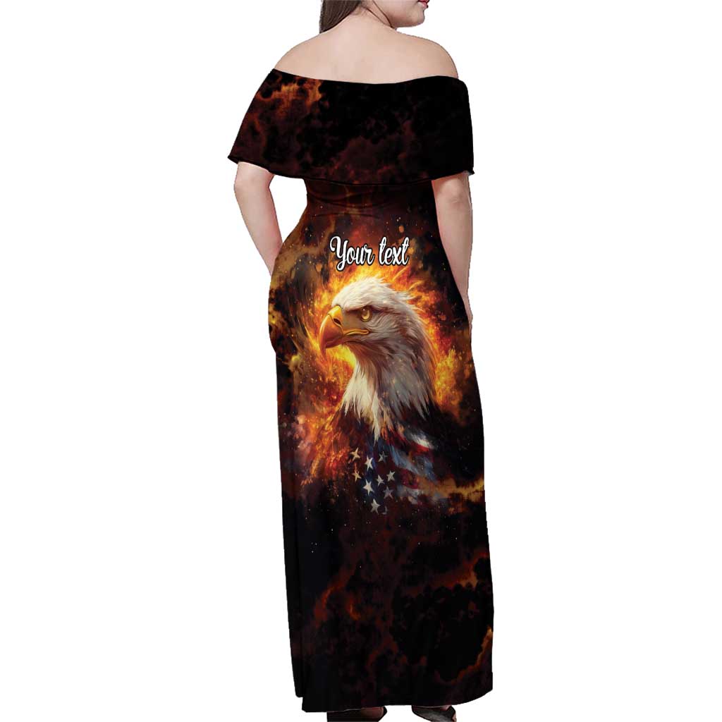 We The People Since 1776 Family Matching Off Shoulder Maxi Dress and Hawaiian Shirt USA Flag Flame Eagle - Wonder Print Shop