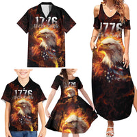 We The People Since 1776 Family Matching Summer Maxi Dress and Hawaiian Shirt USA Flag Flame Eagle - Wonder Print Shop