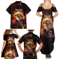 We The People Since 1776 Family Matching Summer Maxi Dress and Hawaiian Shirt USA Flag Flame Eagle - Wonder Print Shop