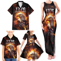 We The People Since 1776 Family Matching Tank Maxi Dress and Hawaiian Shirt USA Flag Flame Eagle - Wonder Print Shop