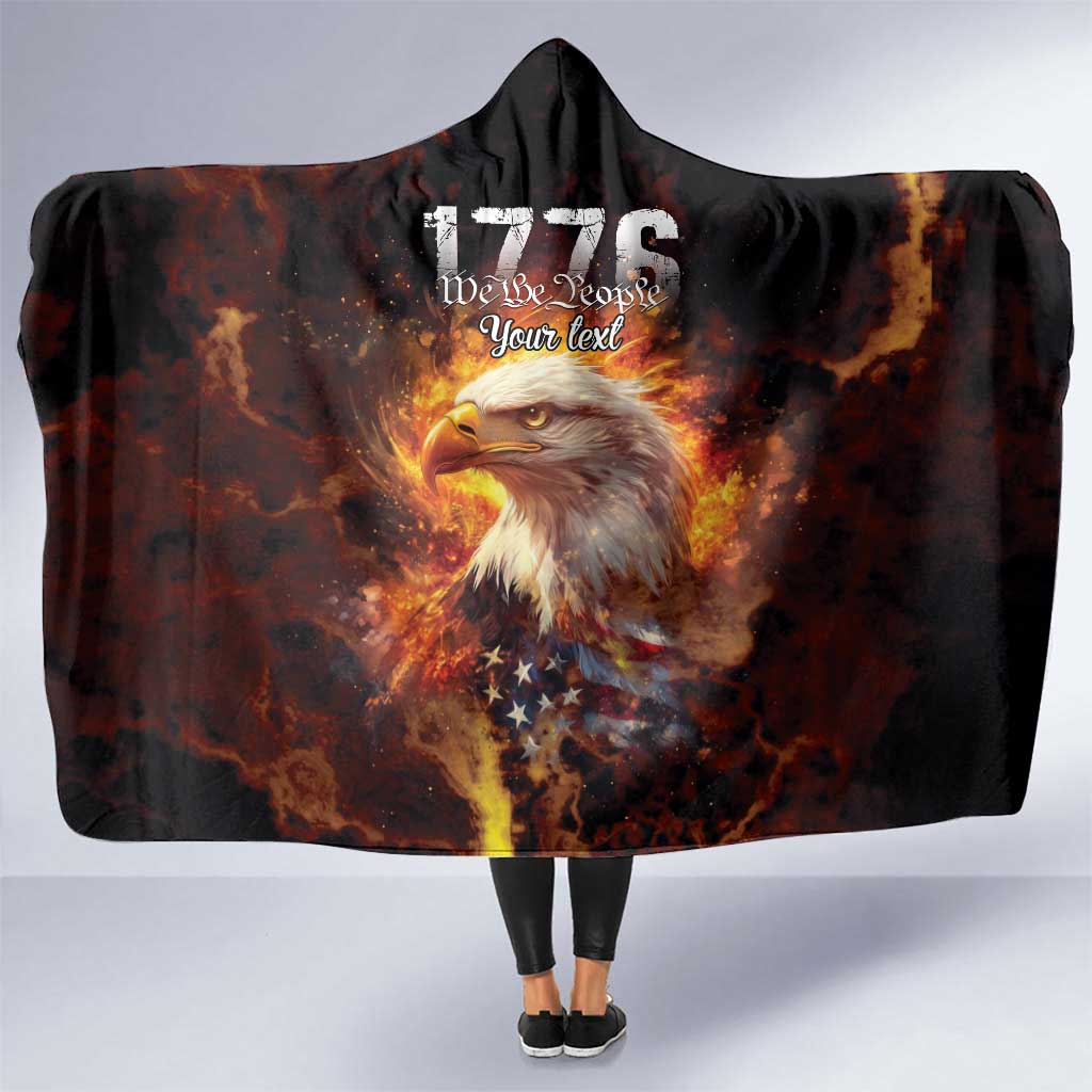 We The People Since 1776 Hooded Blanket USA Flag Flame Eagle - Wonder Print Shop