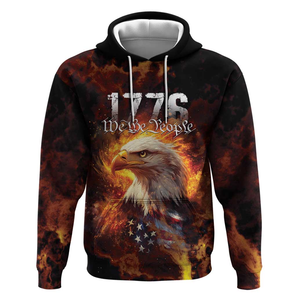We The People Since 1776 Hoodie USA Flag Flame Eagle - Wonder Print Shop