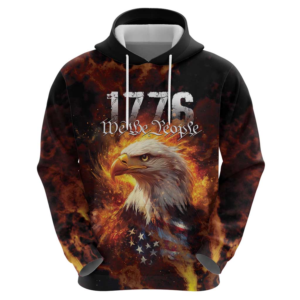 We The People Since 1776 Hoodie USA Flag Flame Eagle - Wonder Print Shop
