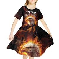 We The People Since 1776 Kid Short Sleeve Dress USA Flag Flame Eagle - Wonder Print Shop