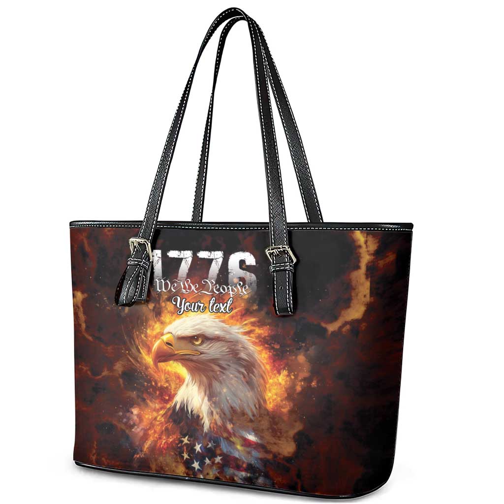 We The People Since 1776 Leather Tote Bag USA Flag Flame Eagle - Wonder Print Shop