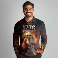 We The People Since 1776 Long Sleeve Polo Shirt USA Flag Flame Eagle - Wonder Print Shop