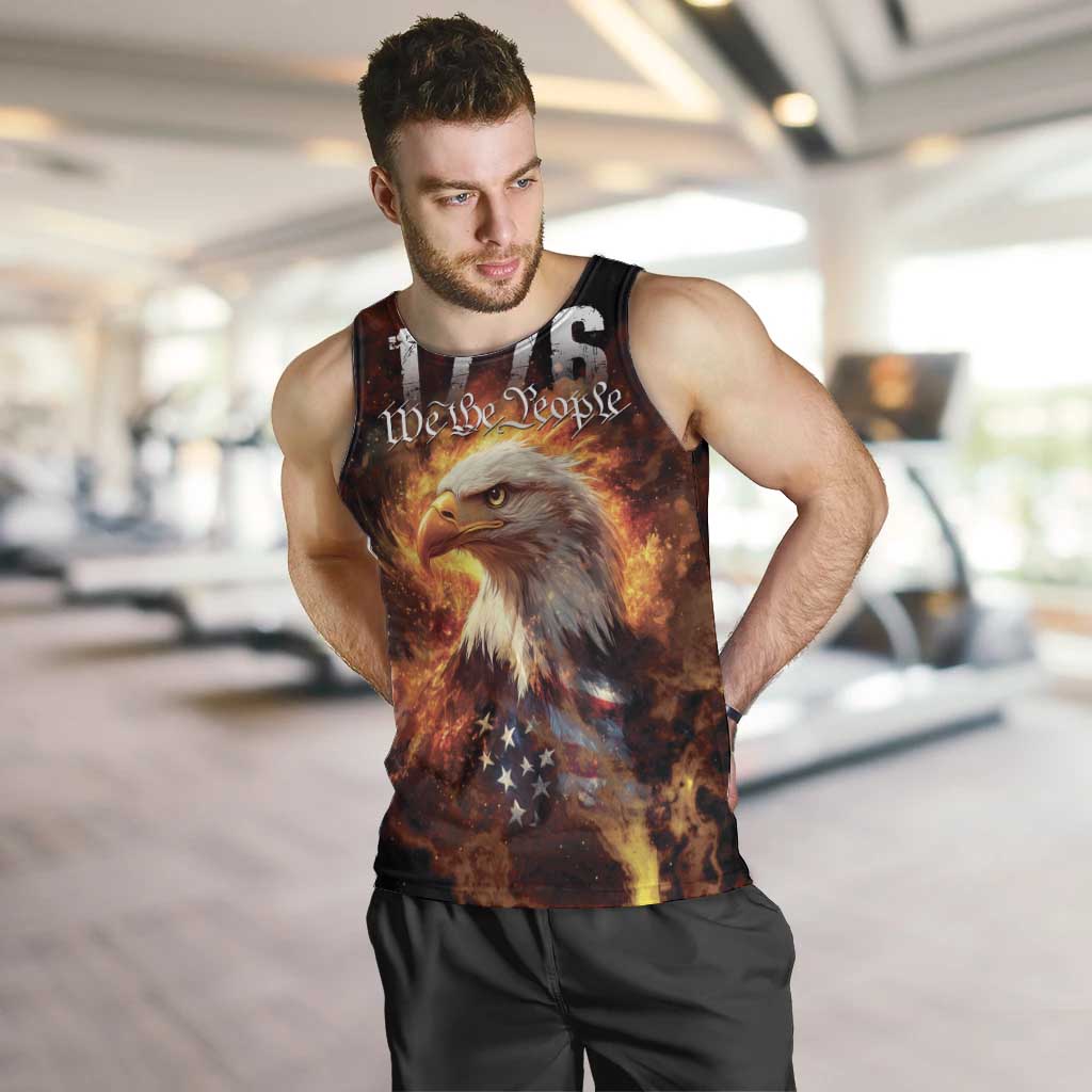 We The People Since 1776 Men Tank Top USA Flag Flame Eagle - Wonder Print Shop