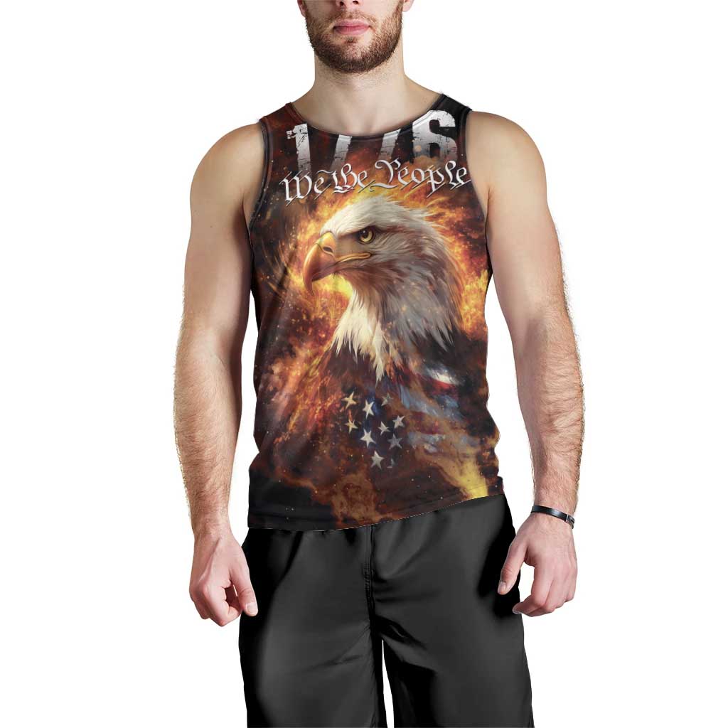 We The People Since 1776 Men Tank Top USA Flag Flame Eagle - Wonder Print Shop