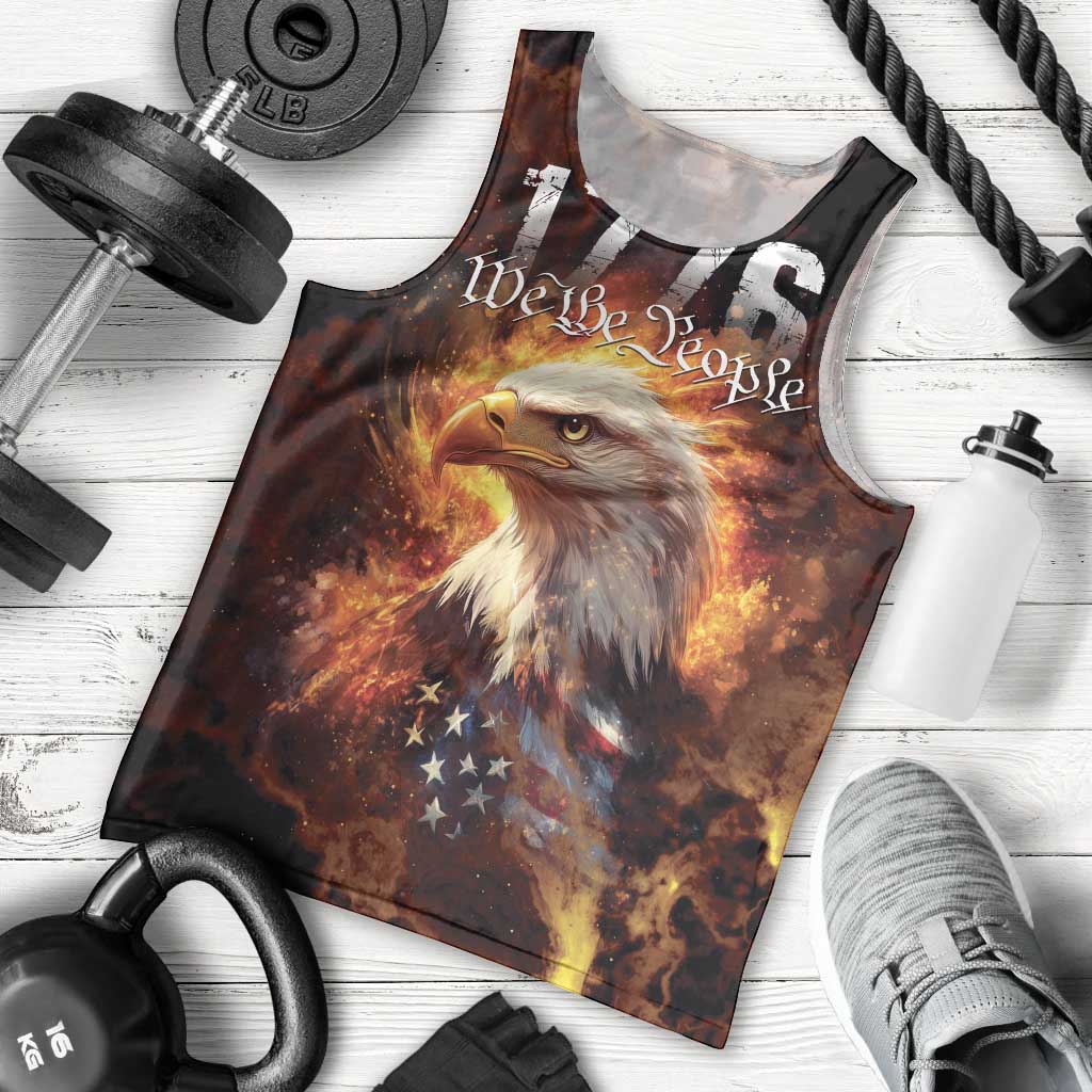 We The People Since 1776 Men Tank Top USA Flag Flame Eagle - Wonder Print Shop