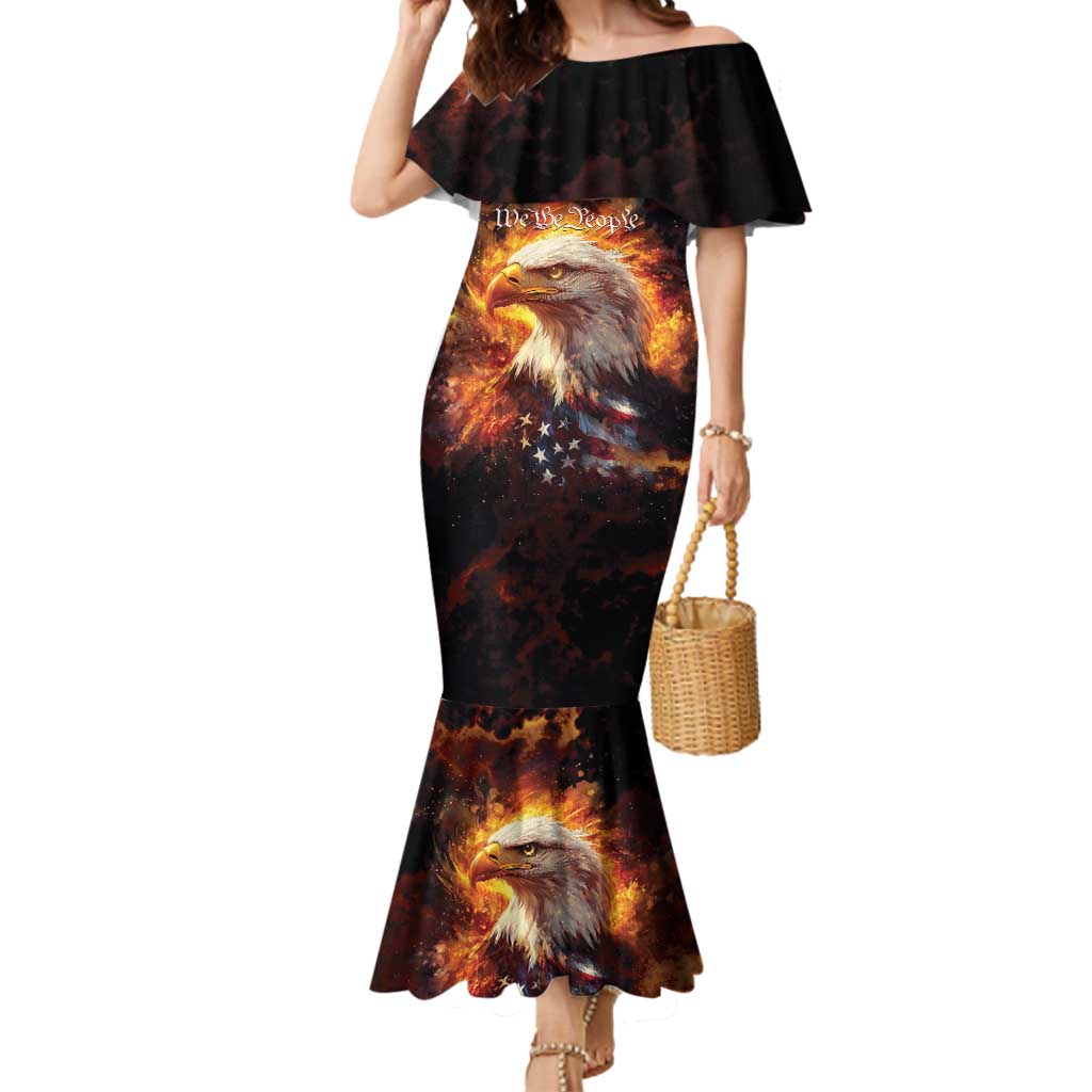 We The People Since 1776 Mermaid Dress USA Flag Flame Eagle - Wonder Print Shop