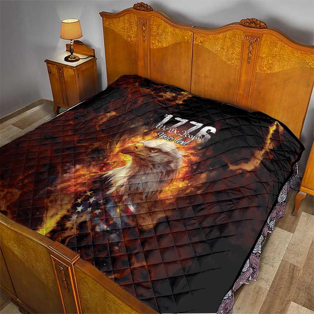 We The People Since 1776 Quilt USA Flag Flame Eagle - Wonder Print Shop