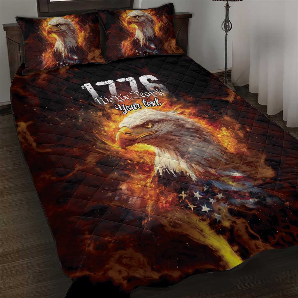 We The People Since 1776 Quilt Bed Set USA Flag Flame Eagle - Wonder Print Shop