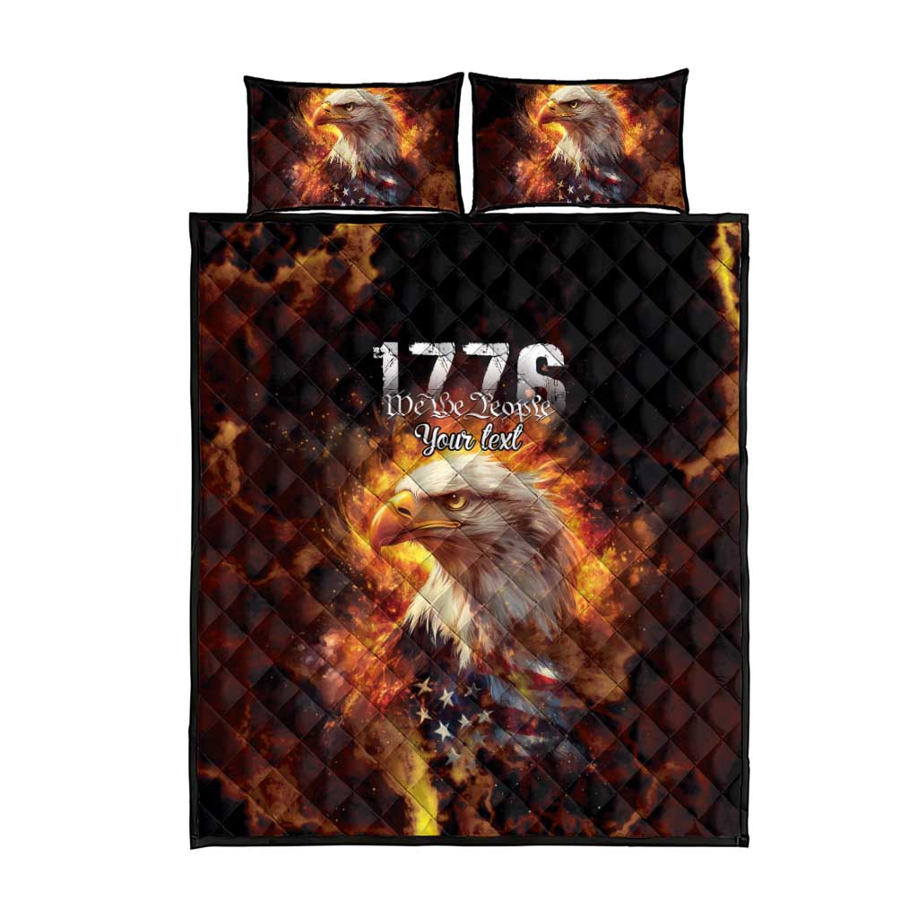 We The People Since 1776 Quilt Bed Set USA Flag Flame Eagle - Wonder Print Shop