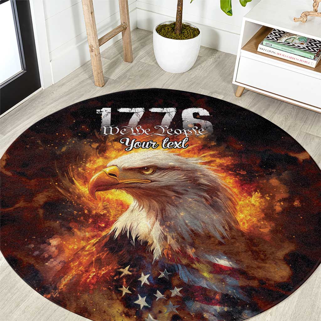We The People Since 1776 Round Carpet USA Flag Flame Eagle - Wonder Print Shop