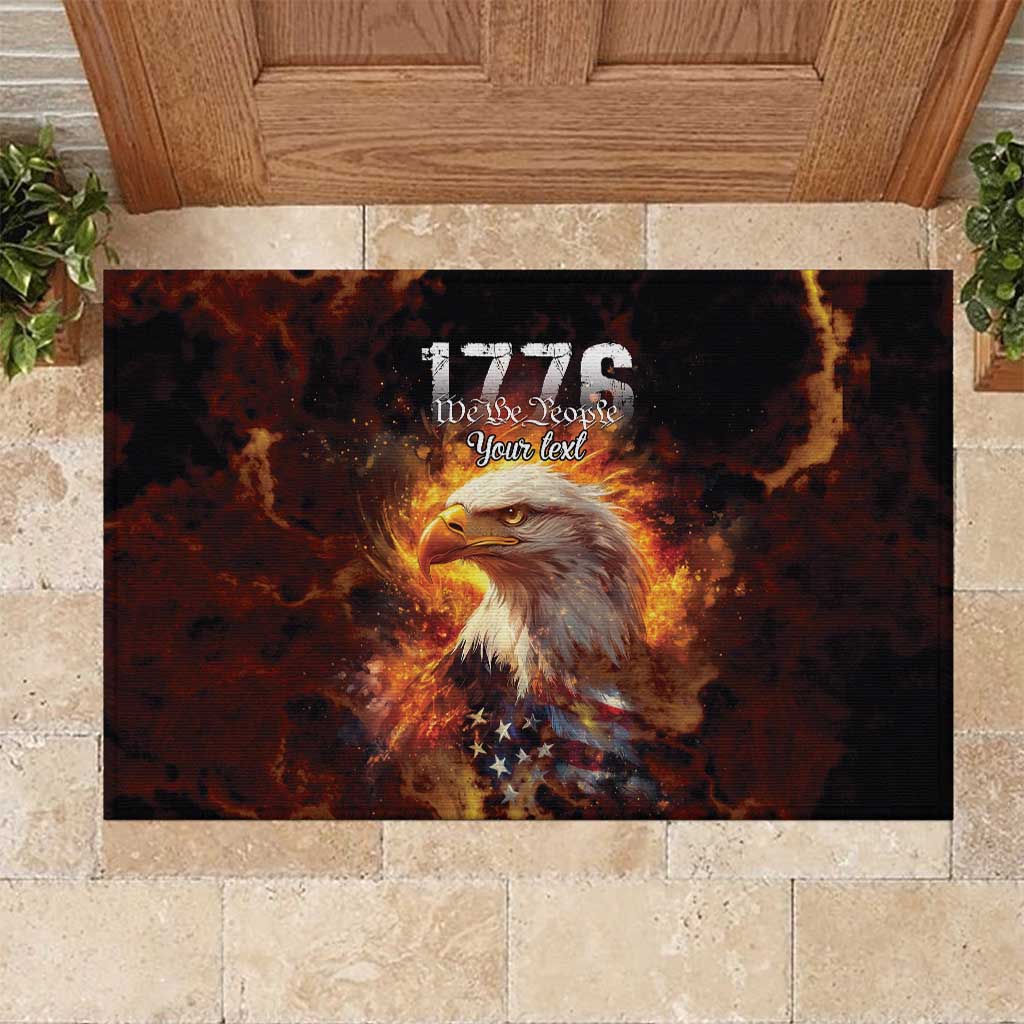 We The People Since 1776 Rubber Doormat USA Flag Flame Eagle - Wonder Print Shop