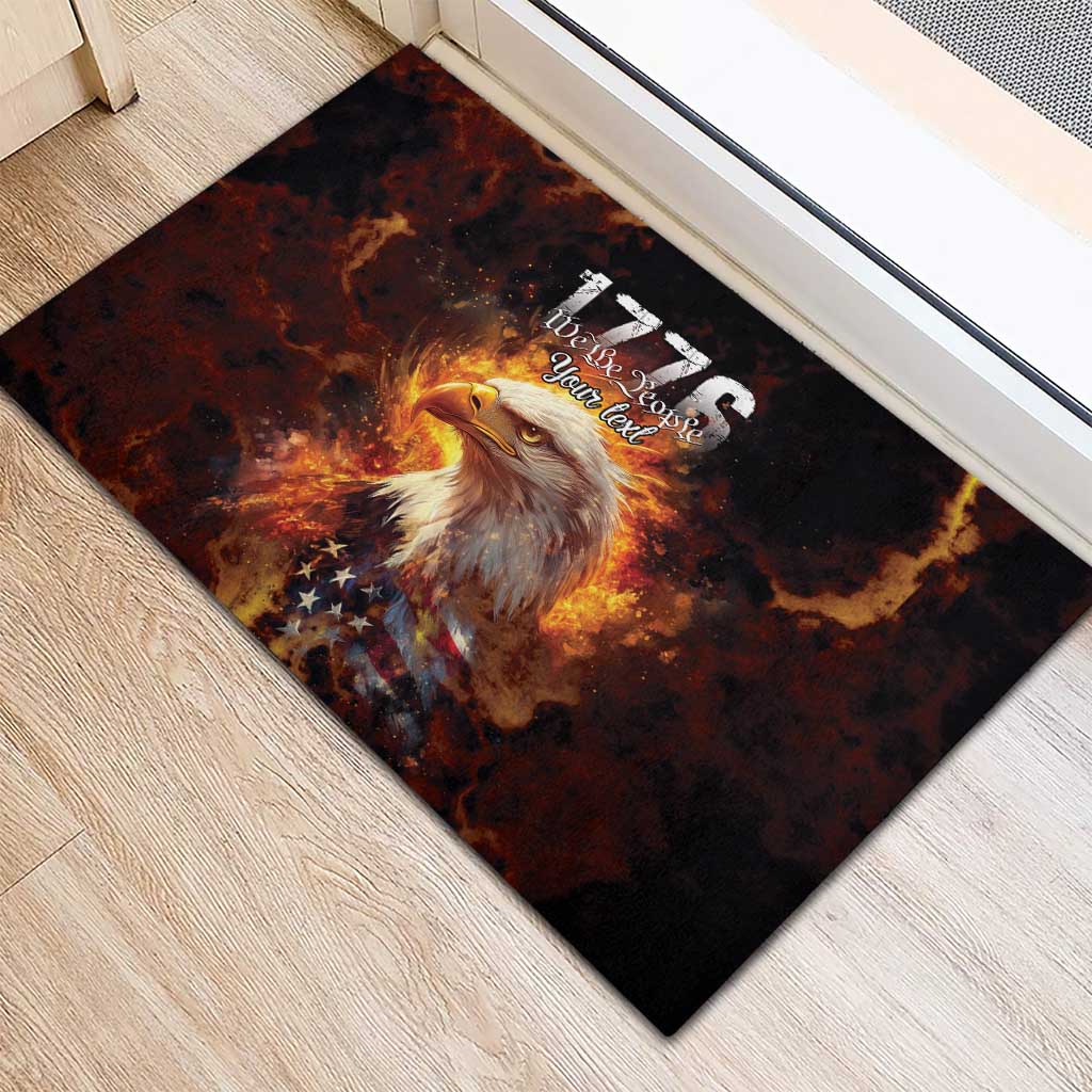 We The People Since 1776 Rubber Doormat USA Flag Flame Eagle - Wonder Print Shop