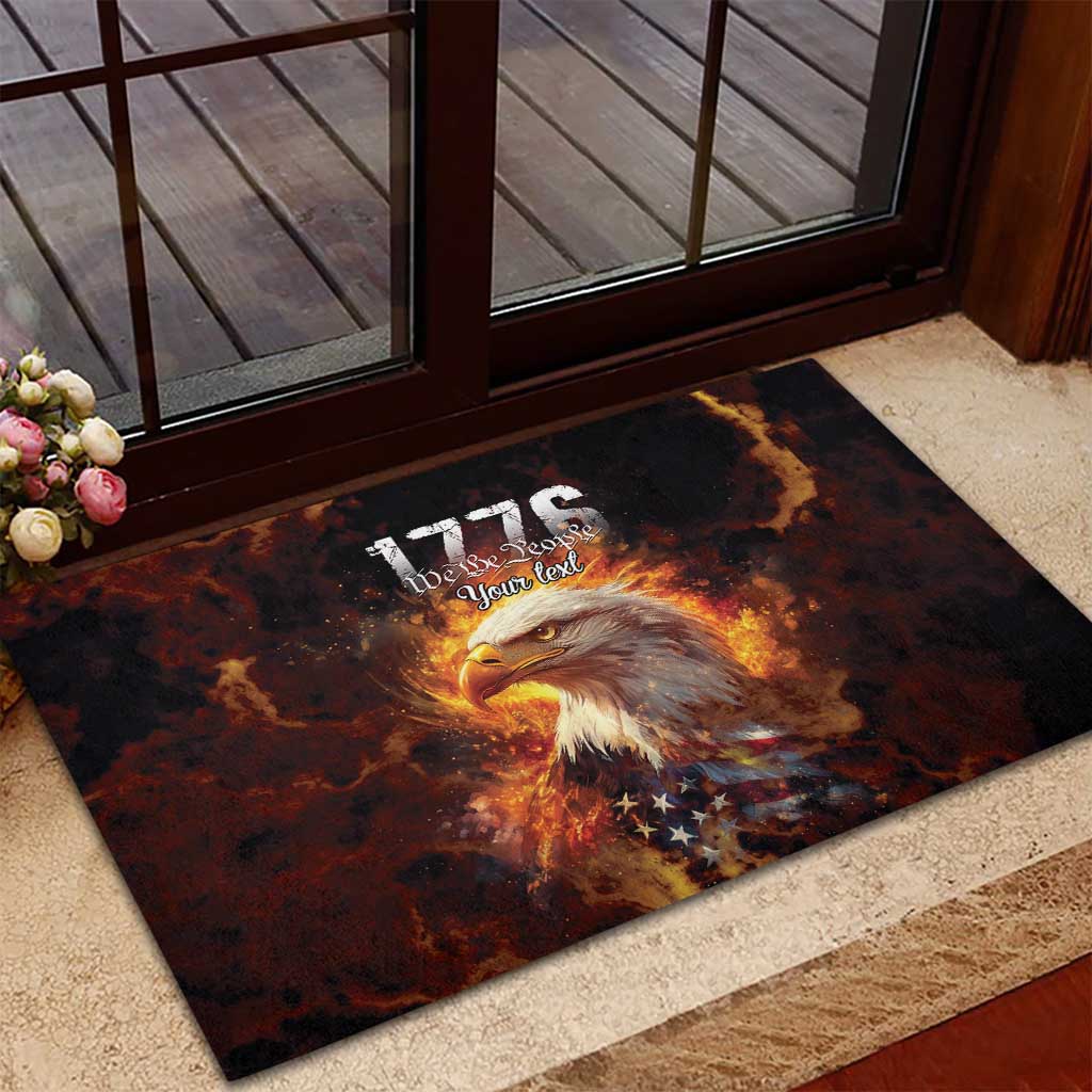 We The People Since 1776 Rubber Doormat USA Flag Flame Eagle - Wonder Print Shop