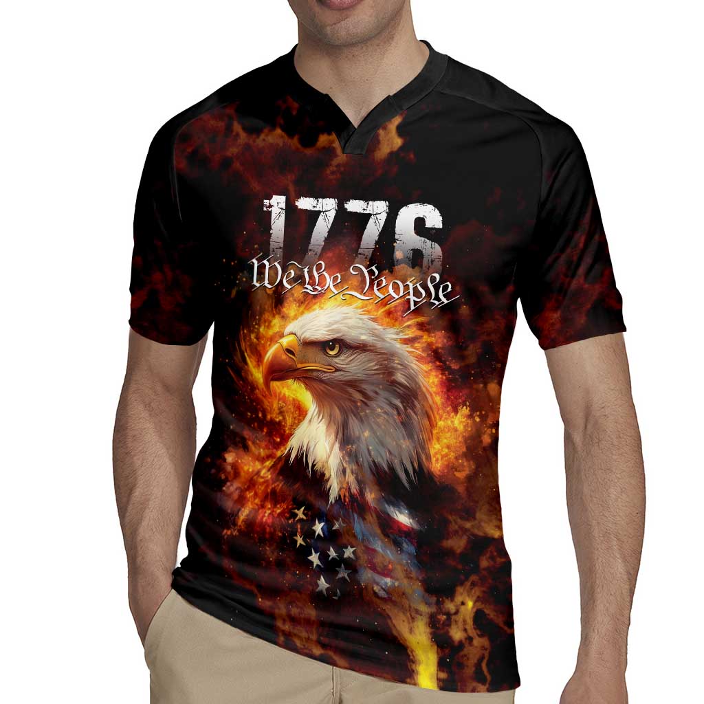 We The People Since 1776 Rugby Jersey USA Flag Flame Eagle - Wonder Print Shop