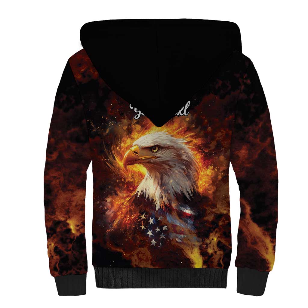 We The People Since 1776 Sherpa Hoodie USA Flag Flame Eagle - Wonder Print Shop