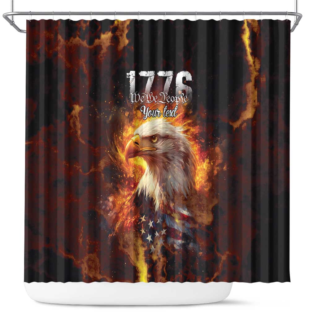 We The People Since 1776 Shower Curtain USA Flag Flame Eagle - Wonder Print Shop