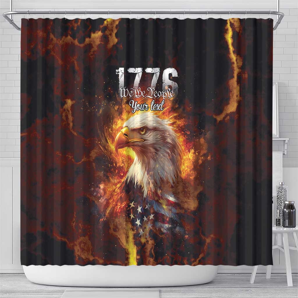 We The People Since 1776 Shower Curtain USA Flag Flame Eagle - Wonder Print Shop