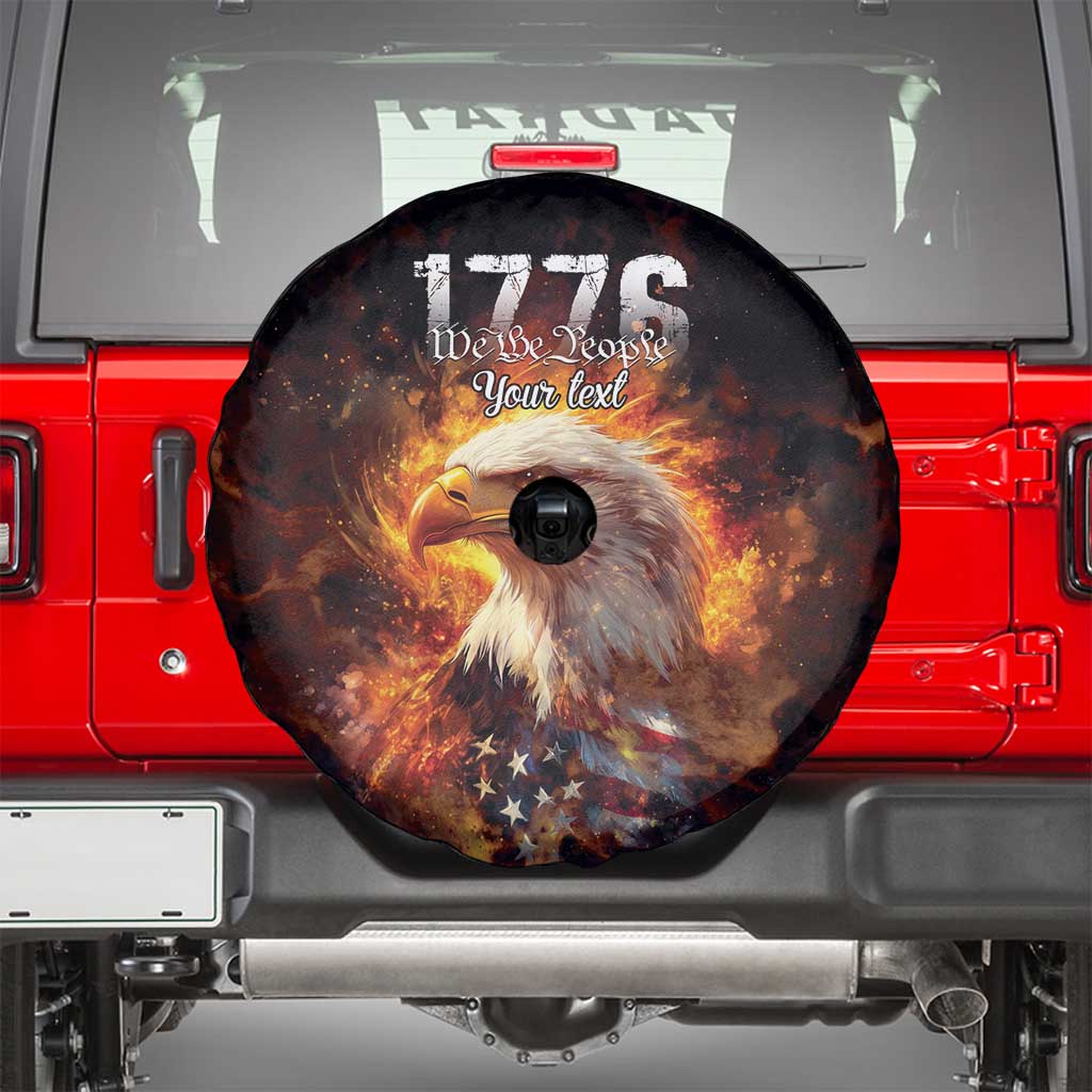 We The People Since 1776 Spare Tire Cover USA Flag Flame Eagle - Wonder Print Shop