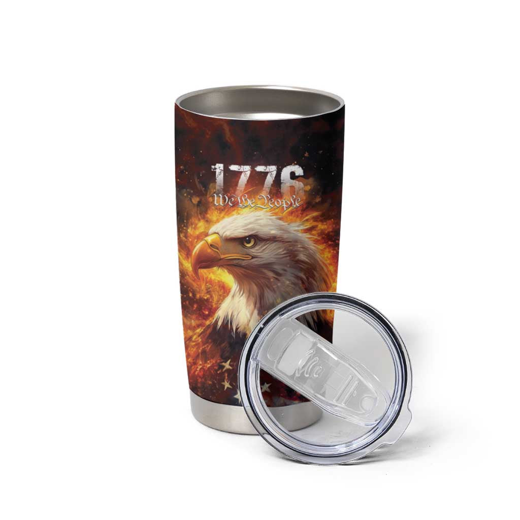 We The People Since 1776 Tumbler Cup USA Flag Flame Eagle - Wonder Print Shop