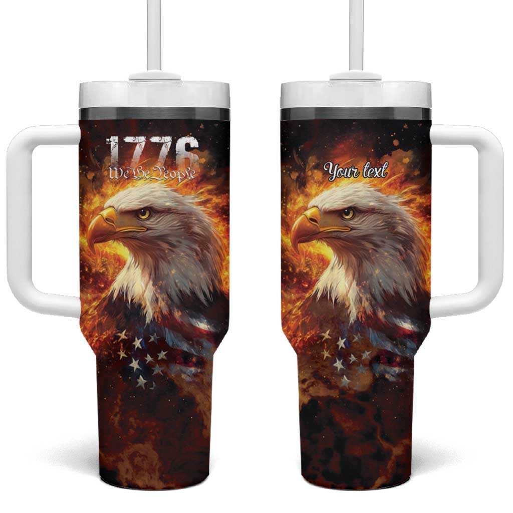 We The People Since 1776 Tumbler With Handle USA Flag Flame Eagle - Wonder Print Shop